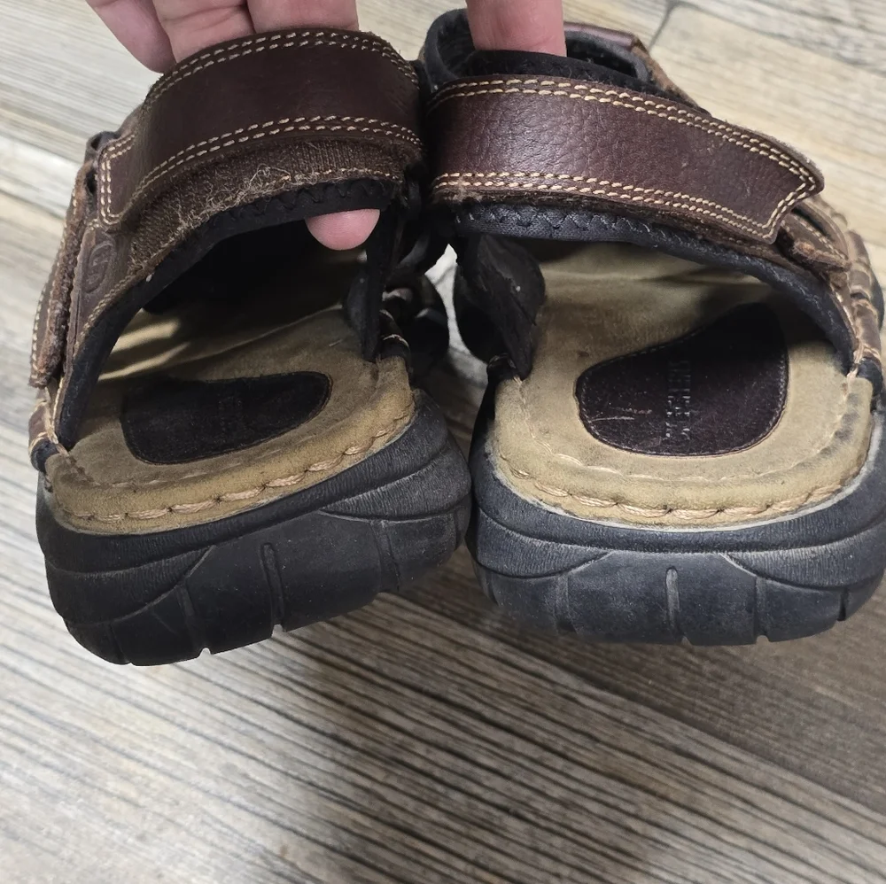 Skechers Fisherman Leather Sandals Men's 14 Brown Comfort Cushioned